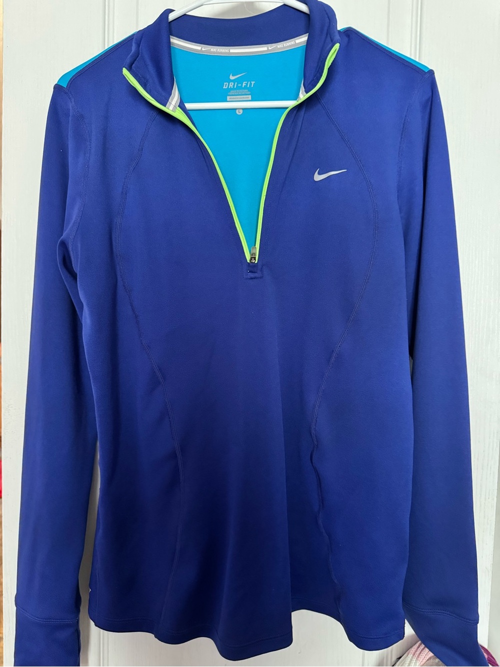Nike Dri-FIT Running Shirt - Bright Teal with Gray Logo